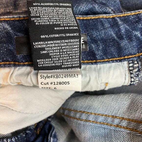 Kut from the Kloth Sophie Distressed Stretch Denim Jean Bermuda Shorts womens 6 - Picture 11 of 11